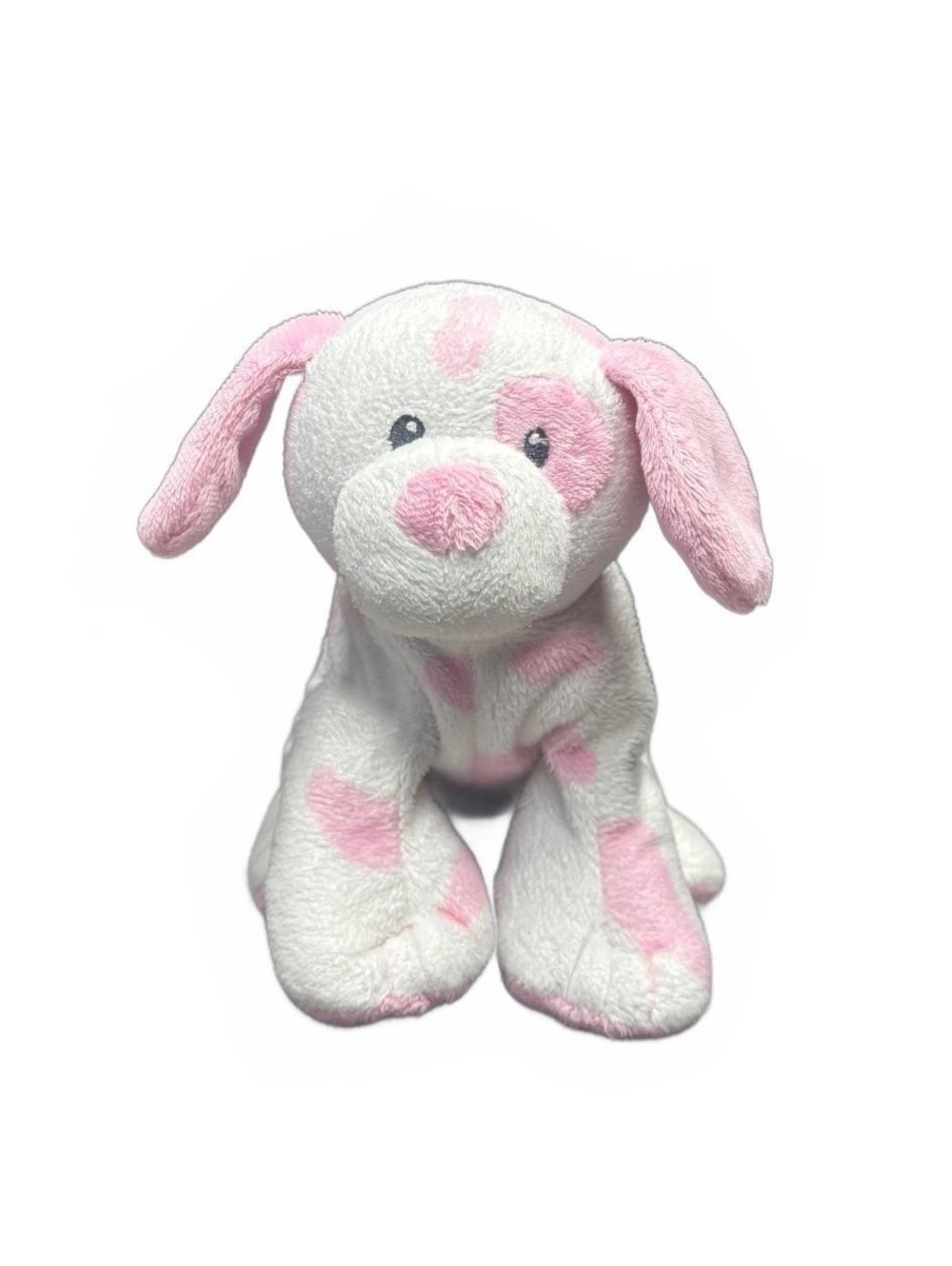 Baby Pups Ty Pluffies White and Pink Dog Spotted Plush Stuffed Animal Lovie 2016